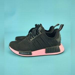 Adidas NMD Womens Size 6  & 6.5  Black Pink Soles Knit Sneakers Shoes
